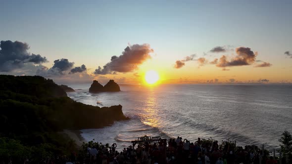 Sunset Fernando de Noronha Archilepago at Pernambuco state Brazil. alt