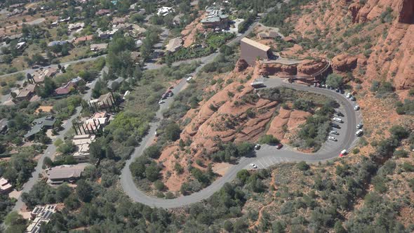 Aerial of Sedona with the Chapel alt