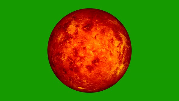 Venus Planet spinning green screen background