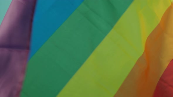 LGBTQ flag represent homosexual. Gay pride rainbow flag waving. lgbtq flag waving in wind. Lesbian