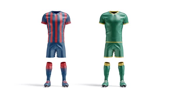 Colored colored team soccer uniform, looped rotation alt