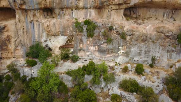 Old Roman Man-Rocks Gorge that Carved on Toros Mountains, Mersin