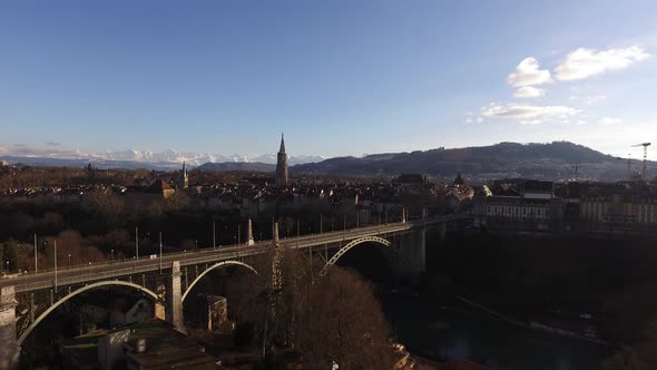 Aerial view of Bern city alt