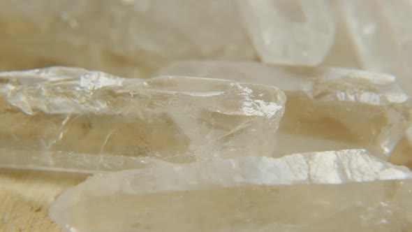 Rhinestone crystals close-up. Rotation. alt