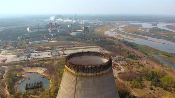Chernobyl Nuclear Power Plant, Aerial View
