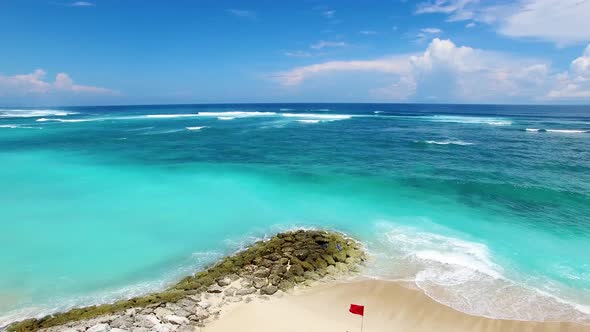 Aerial View of Pantai Pandawa Beach, Nusa Dua, Bali, Indonesia.