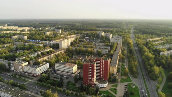 Aerial Shot of Novopolotsk Cityscape Belarus