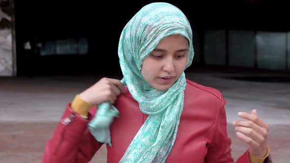 Young woman wearing hijab outdoor