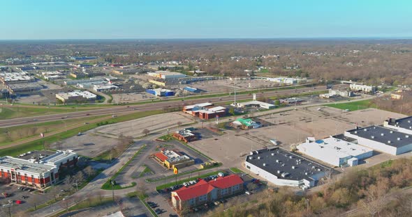 Aerial View Panorama of a Fairview Heights Small Town City of Residential District at Suburban alt