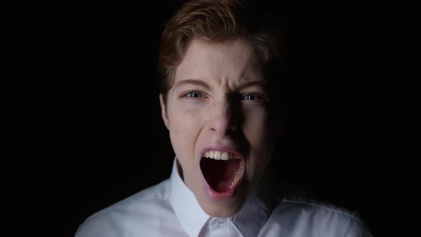 Screaming Woman Studio Portrait alt