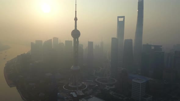 Skyscraper and high-rise office buildings. Financial district and business centers in Shanghai. alt