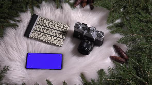 Smart Phone Blue Screan - Winter Mood - 4K alt