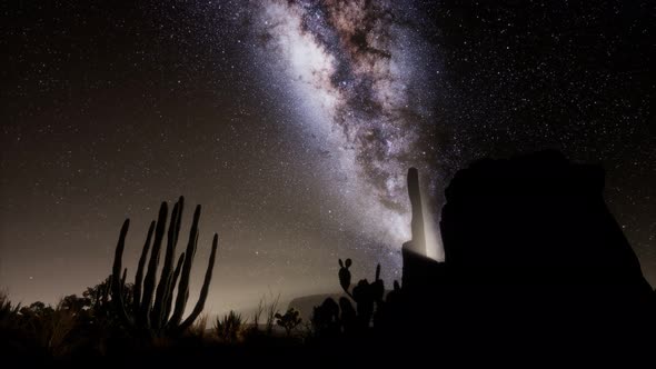 Hyperlapse in Death Valley National Park Desert Moonlit Under Galaxy Stars alt