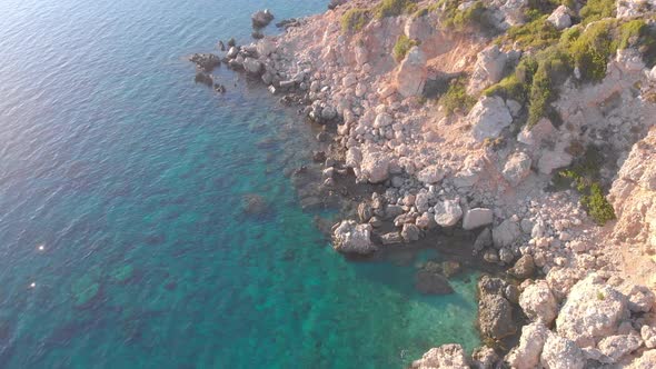 Beautiful Aegean Sea Near the Ruins of the Greek Sity Knidos Turkey