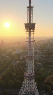 TV Tower in the Morning at Dawn in Kyiv Ukraine alt