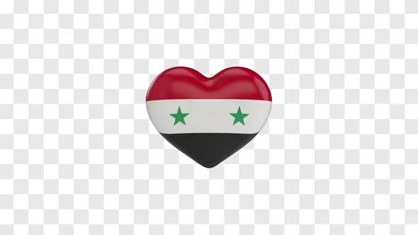 Syria Flag on a Rotating 3D Heart alt