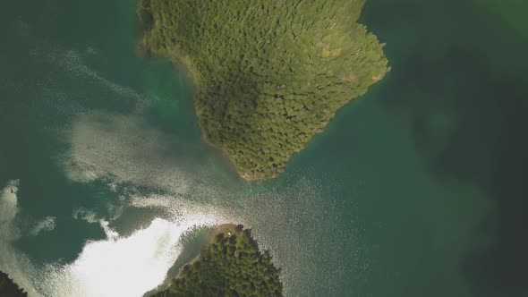 Aerial Footage of the Black Lake in National Park Durmitor