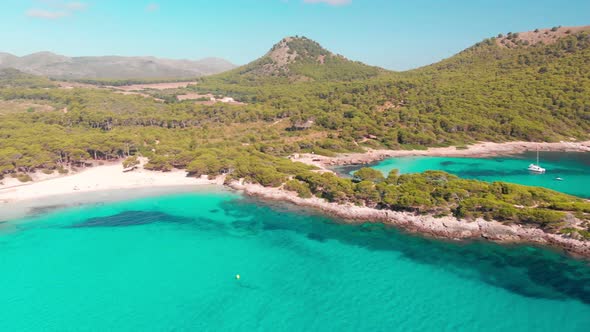 Cala Agulla sand beach Spain, Mallorca, Cala Rajada alt