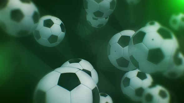 Classic Soccer Ball Green Background 4K