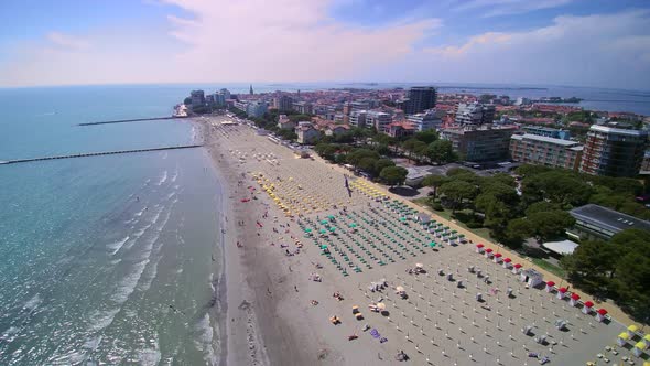 Sunny day in Italy, a city Grado by the sea