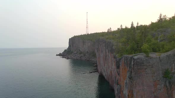 Aerial view by Palisade head in Northern Minnesota by Lake Superior, nature amazing landscape alt