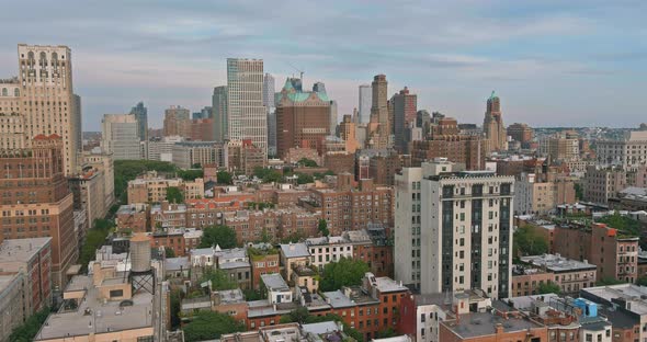 Aerial View of Brooklyn is the Most Populous of Downtown Brooklyn New York City alt