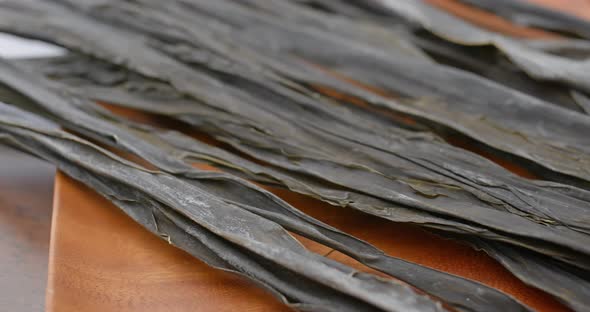 Dry Japanese konbu close up alt