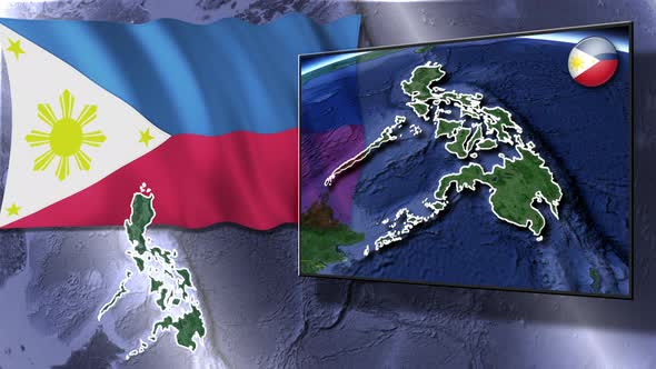 Philippines Flag And Map Animation alt