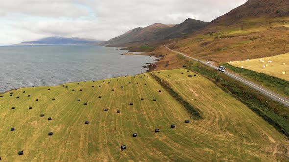 Haystacks are Wrapped in Plastic Close Up alt