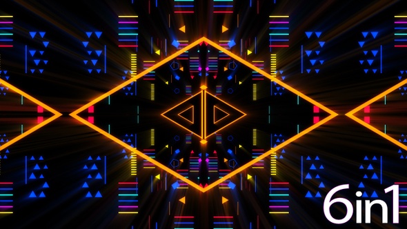 Vj Neon Lights Loops Pack 4 K