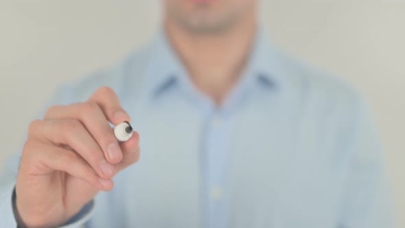Overload, Man Writing on Transparent Glass Screen alt