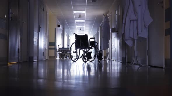 Medical wheelchair in the hospital.