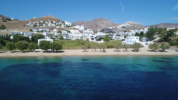 Island of Serifos in the Cyclades in Greece seen from the sky alt
