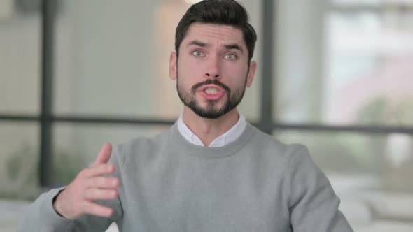 Portrait of Angry Young Man Fighting Arguing, Stock Footage | VideoHive