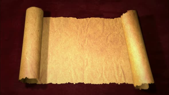 Unfolding Old Paper Scroll 3D With Alpha Channel	 alt
