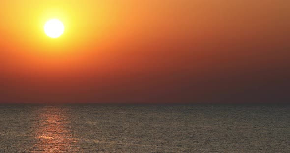 Beautiful sunset over the Caspian Sea