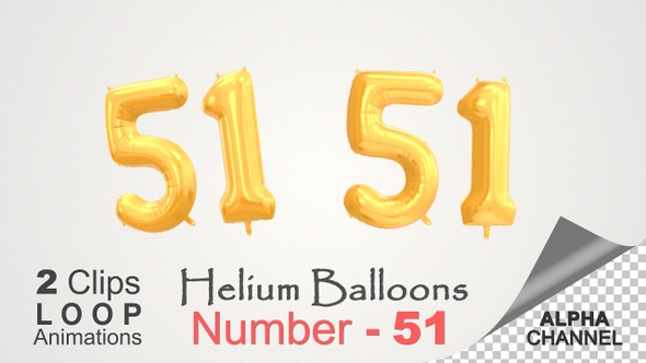 Celebration Helium Balloons With Number – 51