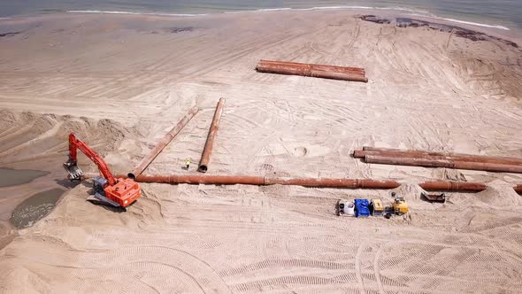 Beach Dredging Aerial Shot