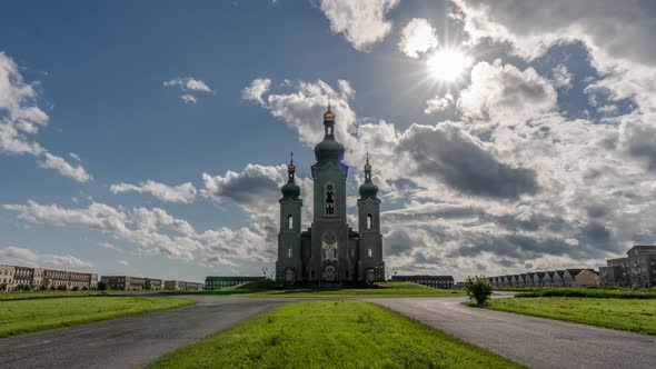 Cathedral Church with Stunning Clouds in the Summer alt