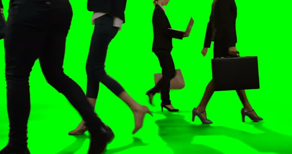 Businesspeople walking and doing various activities alt