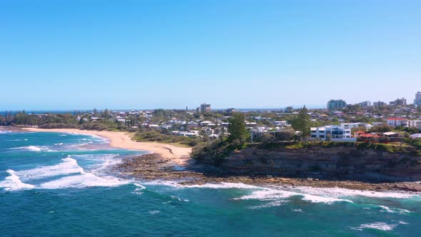 Aerial view of Moffat Headland, Sunshine Coast, Queensland, Australia alt