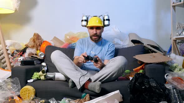 Man Playing Video Games