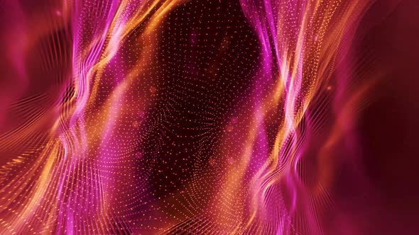 colorful abstract wavy line motion background. Colorful techy dot line animation. A 26