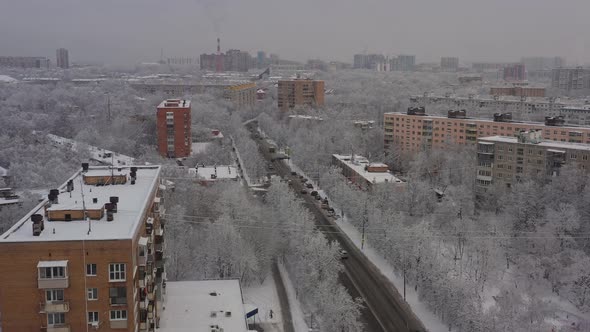 A Winter Cityscape After a Snowfall