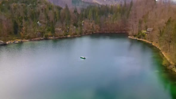 Beautiful small Lake in the Mountains Drone Video alt