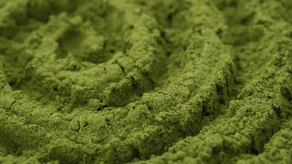 superfoods chlorella or spirulina powder rotating. creative video alt