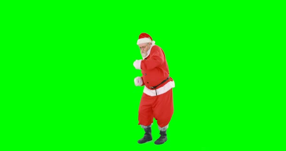 Happy santa claus dancing and singing alt
