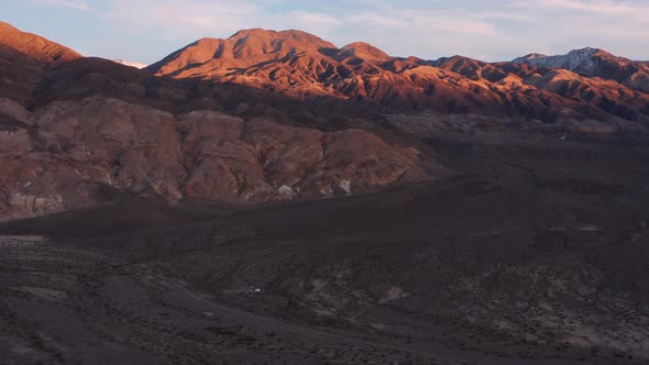 Sunset Illuminates the Panamint Range - Aerial alt