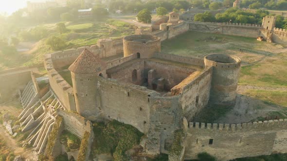 Aerial View of the Old Fortress in Belgorod-Dniester at Sunrise, Ukraine alt
