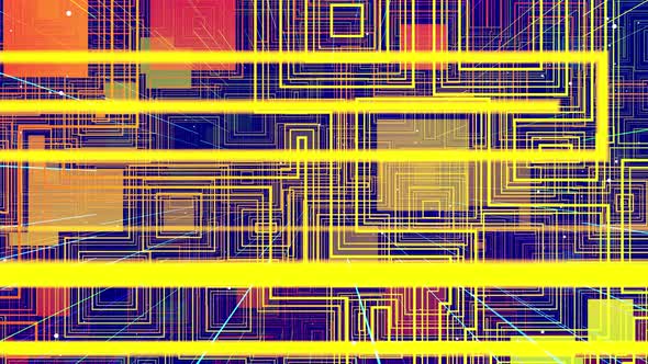 Motion Graphic Camera Fly Throungh Abstract Art Space Multilayer Structure with Pattern and alt